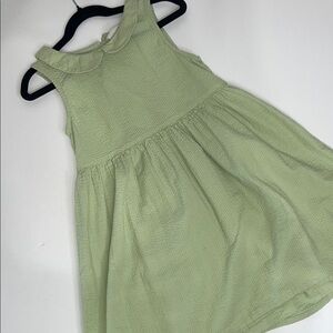 H&M Light Green Textured Sleeveless Dress with Peter Pan Collar
